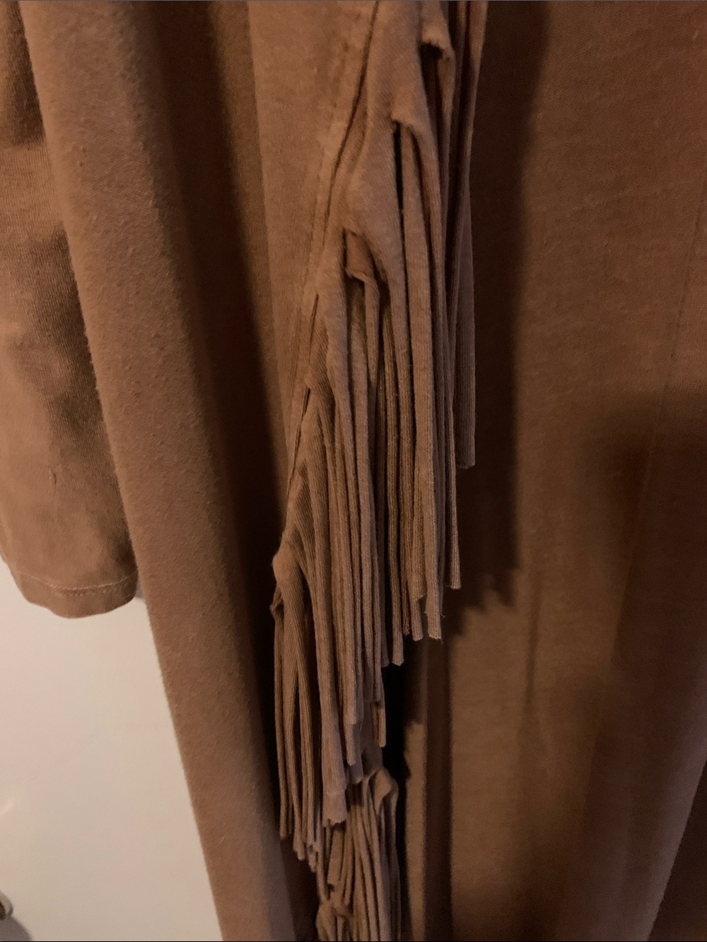 T Party Fashion Brown Fringe Open Front Cardigan - Picture 3 of 4